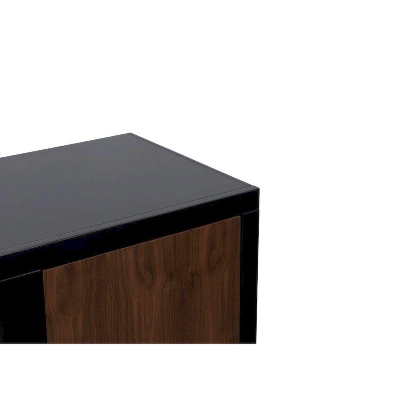 83 inch Fireplace TV Stand for TVs up to 95 inches, Minimal Assembly, Black and Walnut Finish