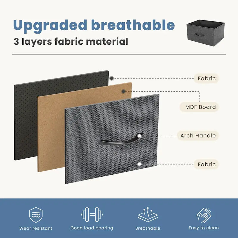 4-Drawer Fabric Dresser, Foldable Storage Cabinet Organizer
