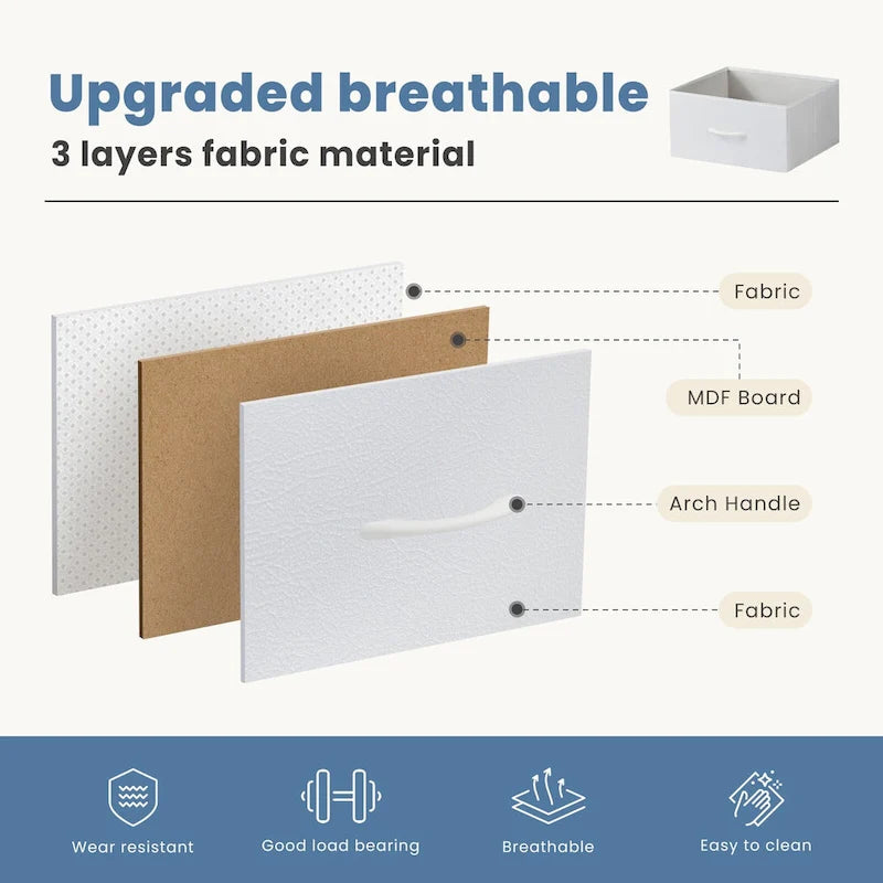 4-Drawer Fabric Dresser, Foldable Storage Cabinet Organizer