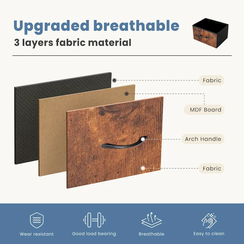 4-Drawer Fabric Dresser, Foldable Storage Cabinet Organizer