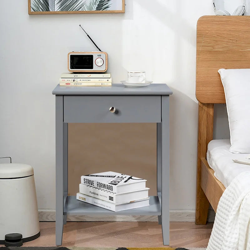 Nightstand End Table Storage Display Bedroom Furniture Drawer
