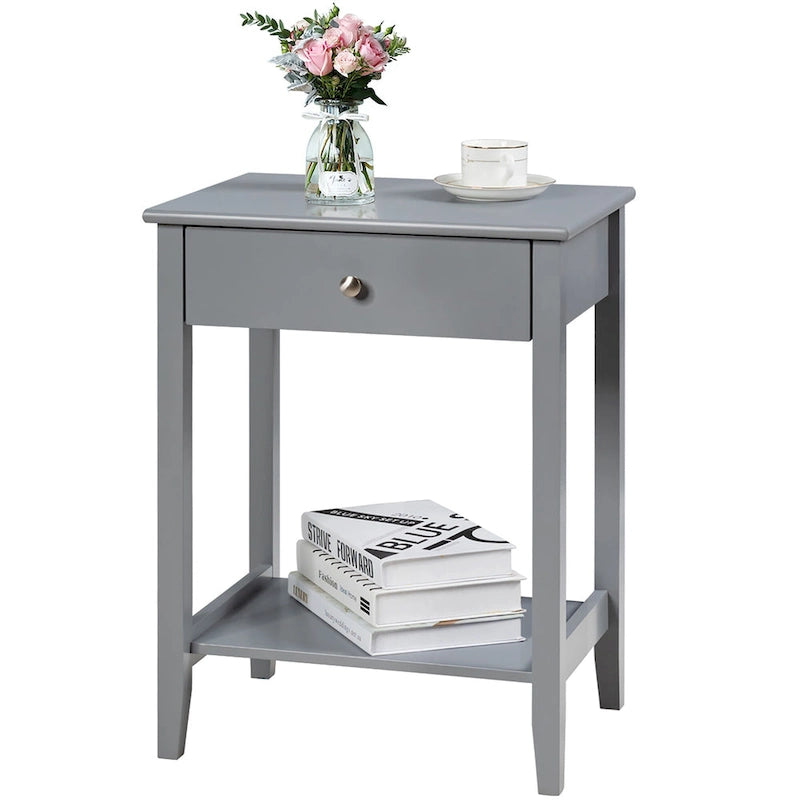 Nightstand End Table Storage Display Bedroom Furniture Drawer