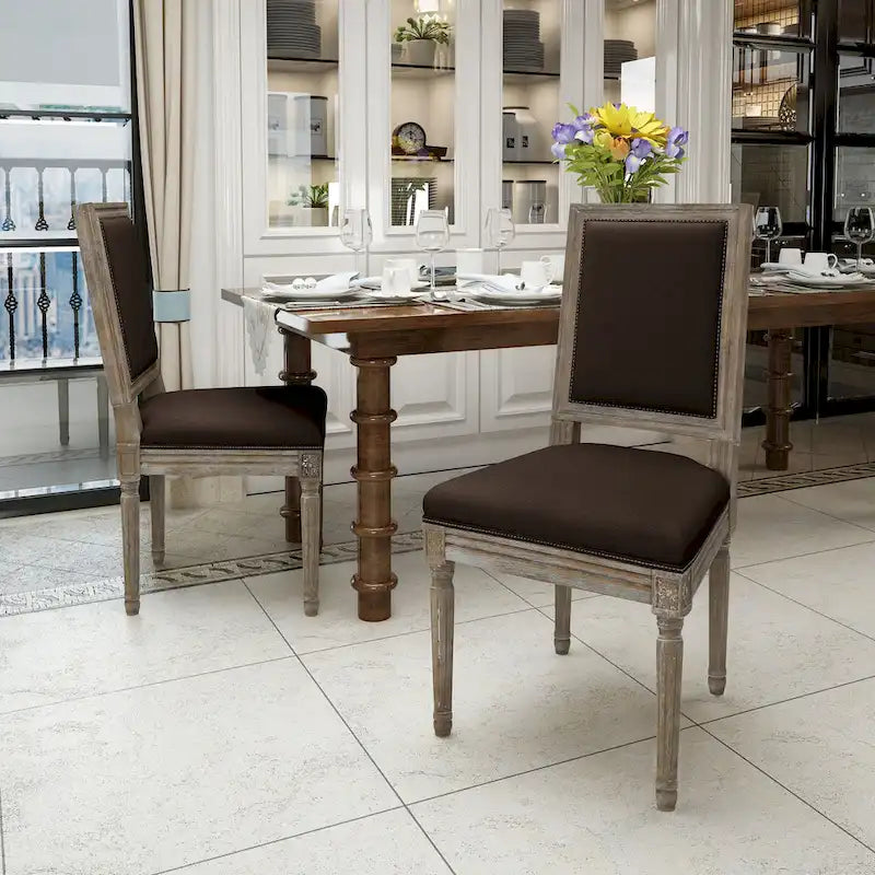 Traditional Fabric Dining Chair (Set of 2)