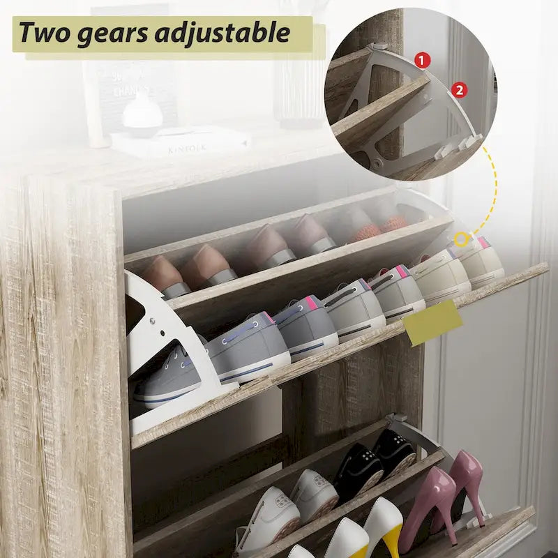Mirrored Flip Drawer Shoe Cabinet Storage Cabinet Organizer