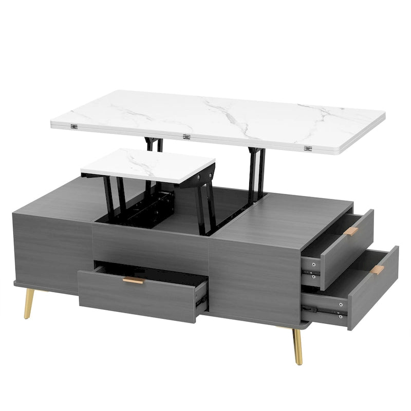 Modern Lift Top Coffee Table Multi Functional Table with Drawers