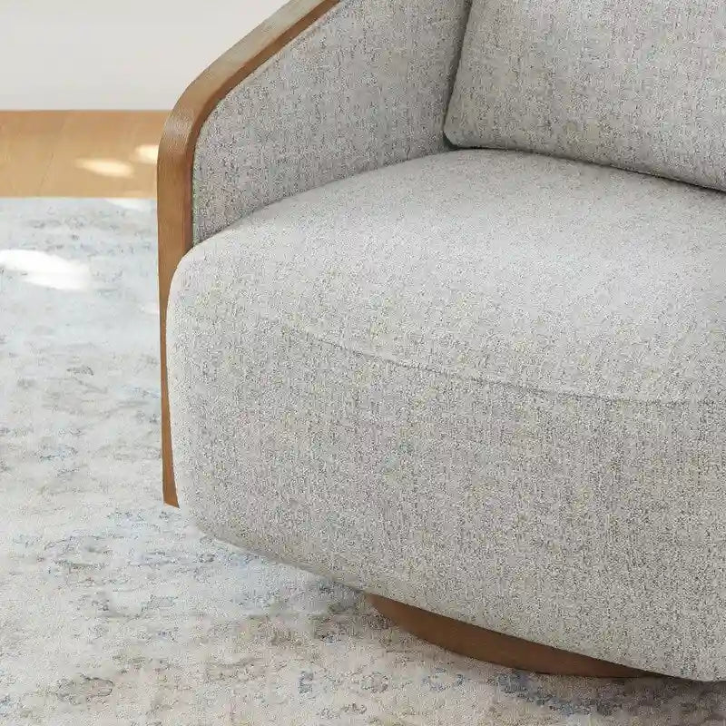 Modern Upholstered Living Room Swivel Bucket Accent Chair