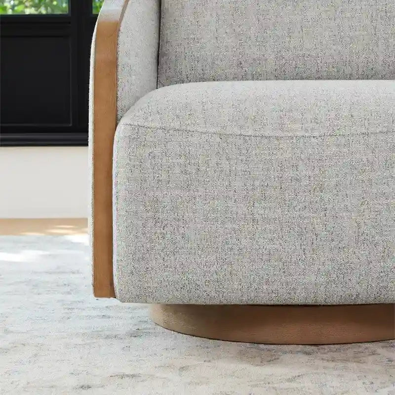 Modern Upholstered Living Room Swivel Bucket Accent Chair