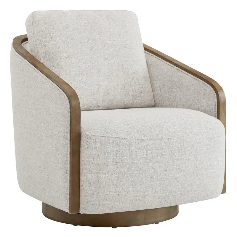 Modern Upholstered Living Room Swivel Bucket Accent Chair