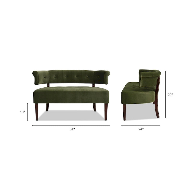 51 Modern Recessed Arm Tufted Bench Settee