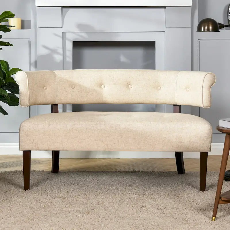 51 Modern Recessed Arm Tufted Bench Settee