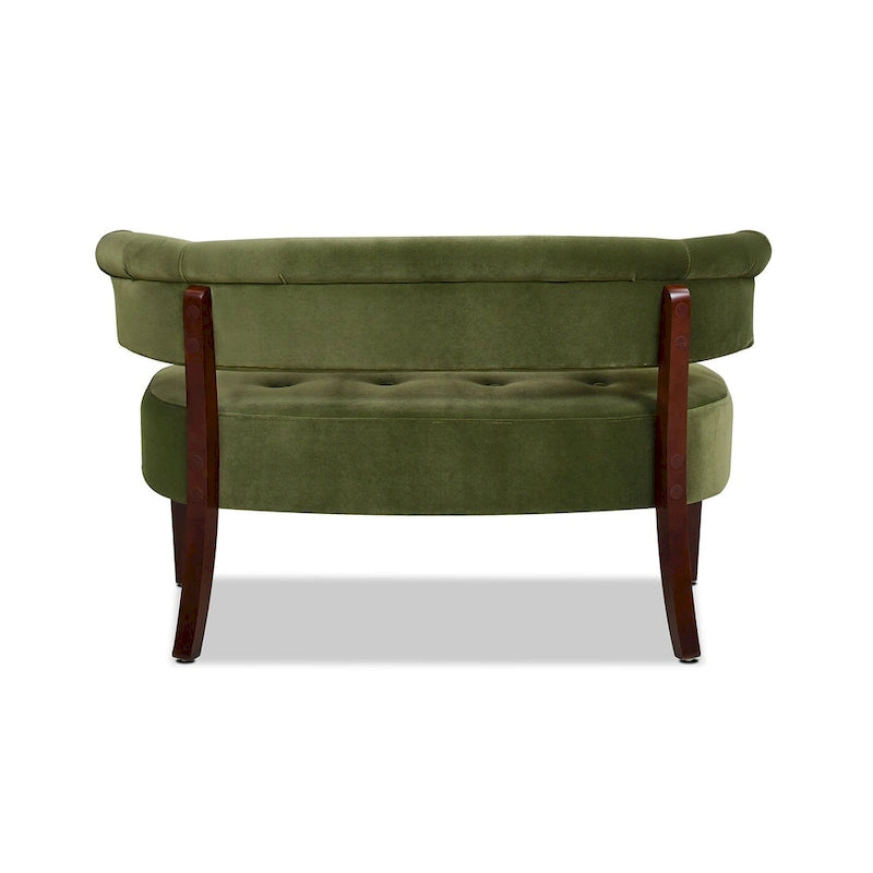 51 Modern Recessed Arm Tufted Bench Settee