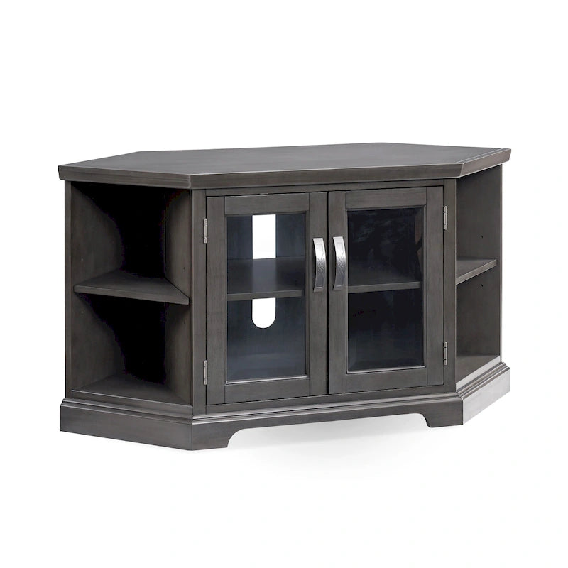 Solid Wood Mission Oak Two Door Corner TV Stand