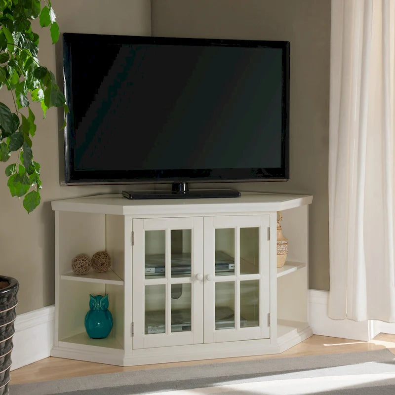 Solid Wood Mission Oak Two Door Corner TV Stand