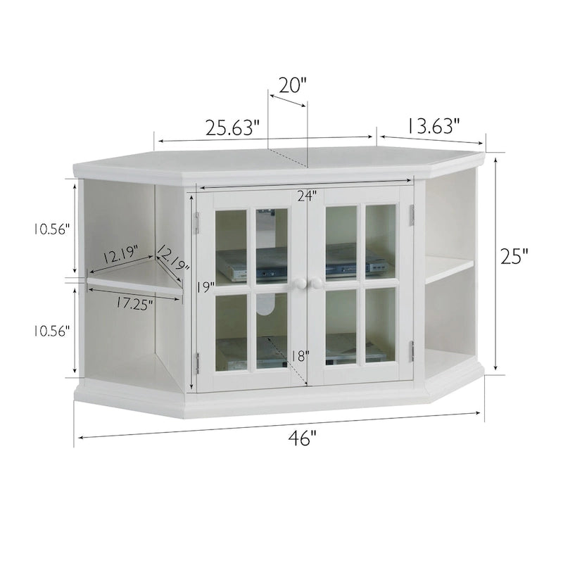 Solid Wood Mission Oak Two Door Corner TV Stand