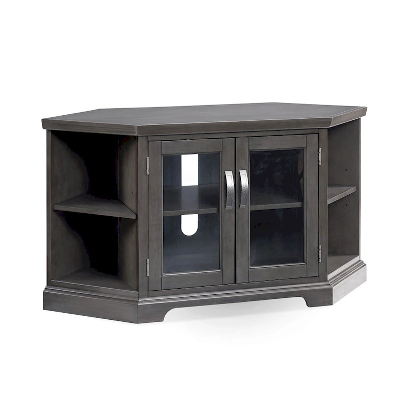 Solid Wood Mission Oak Two Door Corner TV Stand