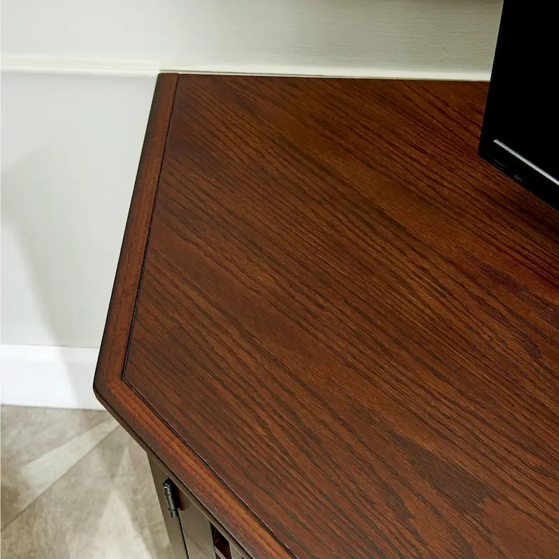 Solid Wood Mission Oak Two Door Corner TV Stand