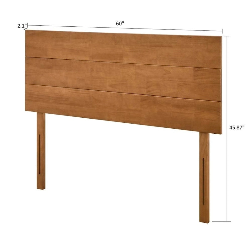 Solid Wood Headboard for Queen/King Size Bed with Flat Panel Design, Match with Our Floating Bed Frame, Teak