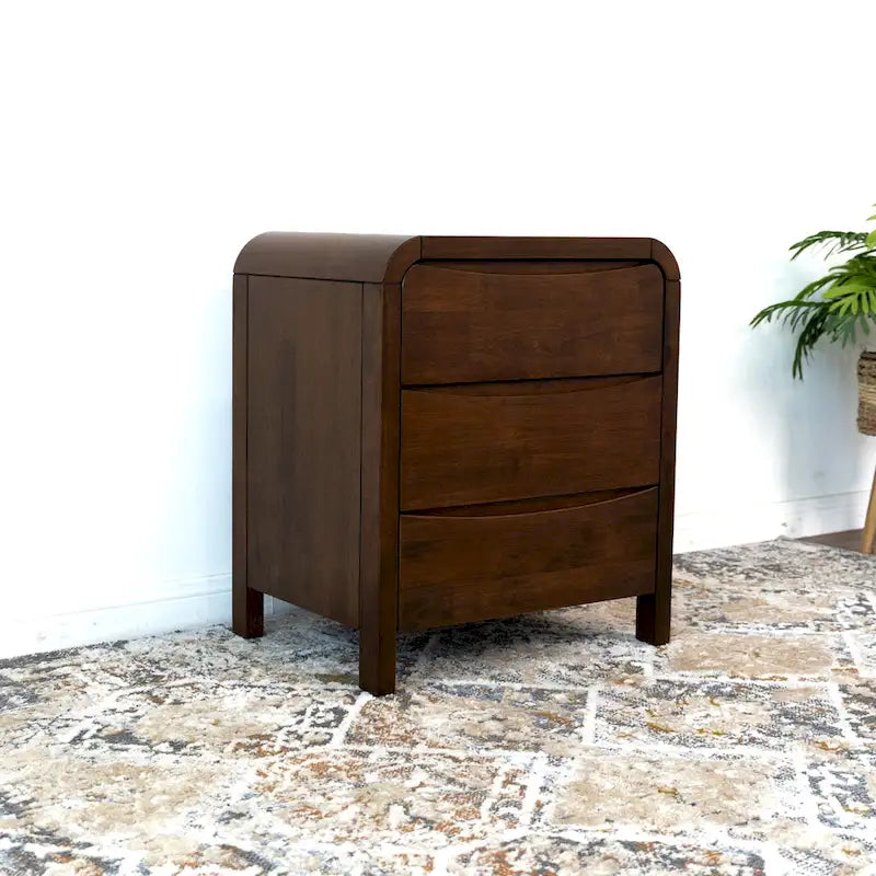 Arken Mid Century Modern Walnut Nightstand Bed Side Table