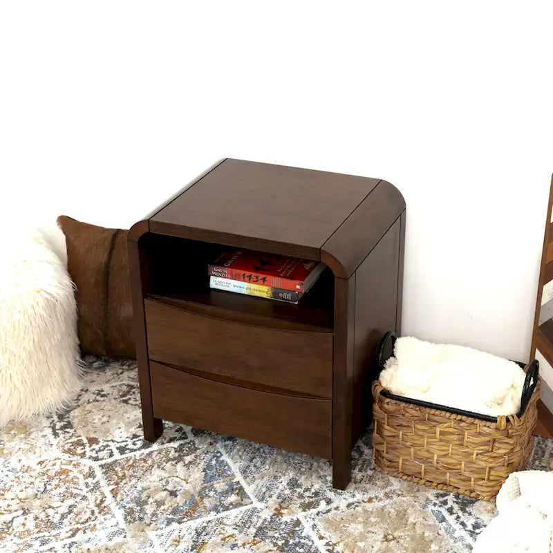 Mid Century Modern Walnut Nightstand Bed Side Table
