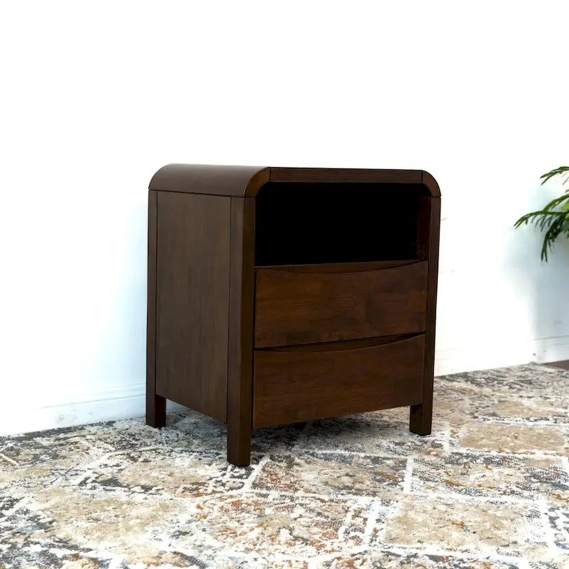 Mid Century Modern Walnut Nightstand Bed Side Table