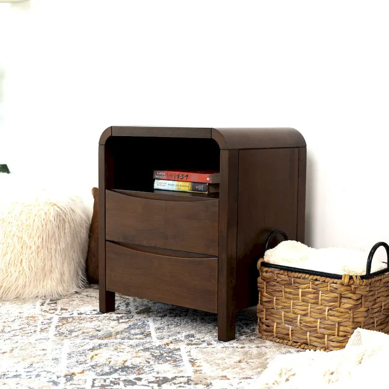 Mid Century Modern Walnut Nightstand Bed Side Table