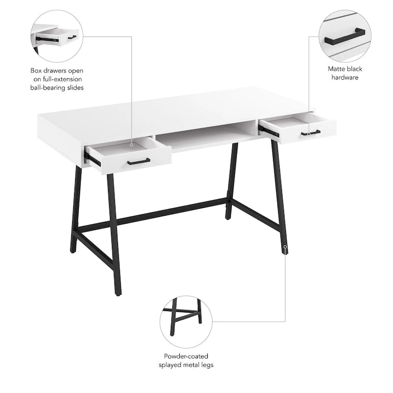 54W Writing Computer Desk with Storage