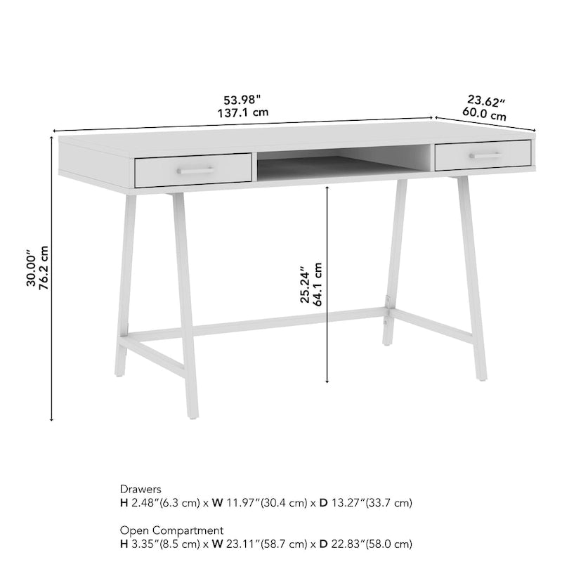54W Writing Computer Desk with Storage