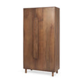 Medium Brown Solid Wood Armoire Cabinet - 38.8L x 19.8W x 68.5H