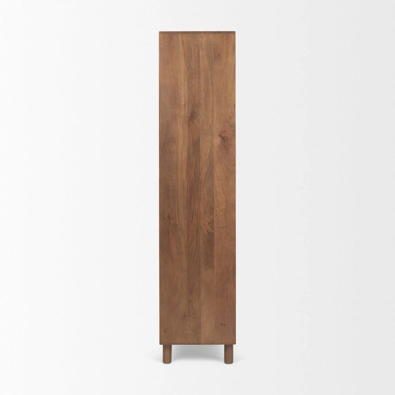 Medium Brown Solid Wood Armoire Cabinet - 38.8L x 19.8W x 68.5H