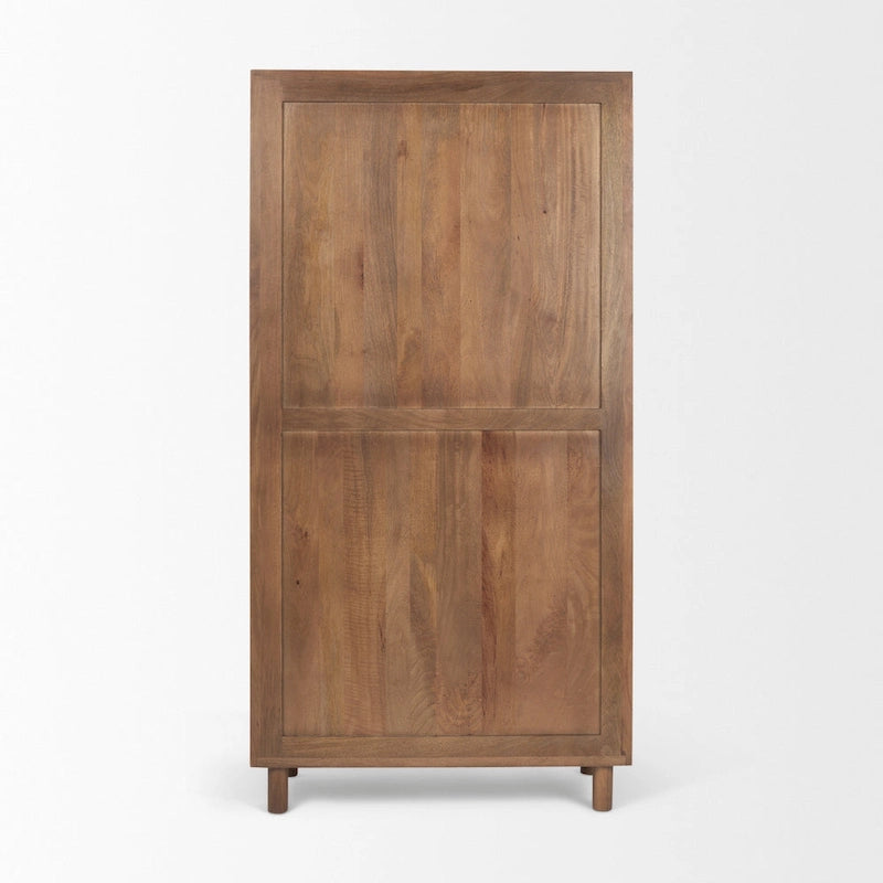 Medium Brown Solid Wood Armoire Cabinet - 38.8L x 19.8W x 68.5H