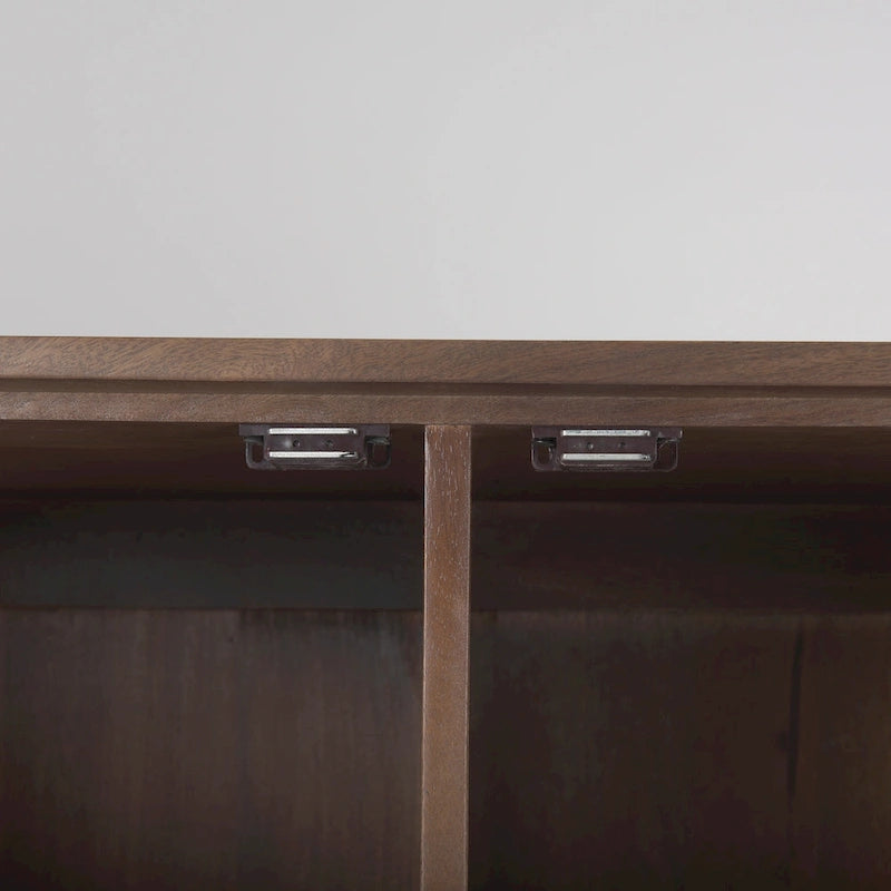Medium Brown Solid Wood Armoire Cabinet - 38.8L x 19.8W x 68.5H