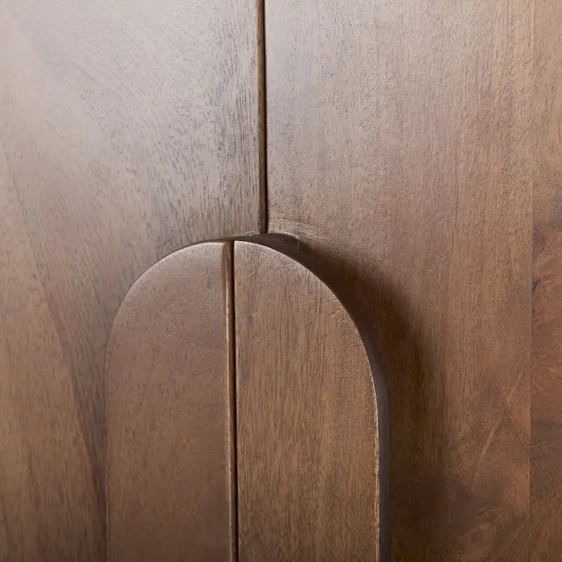 Medium Brown Solid Wood Armoire Cabinet - 38.8L x 19.8W x 68.5H
