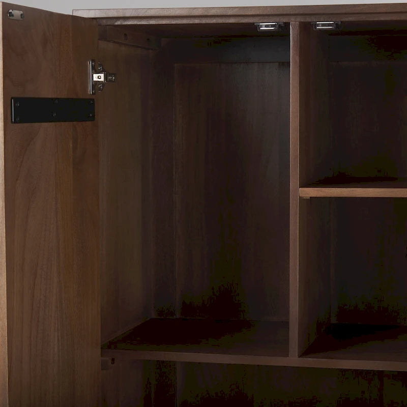 Medium Brown Solid Wood Armoire Cabinet - 38.8L x 19.8W x 68.5H