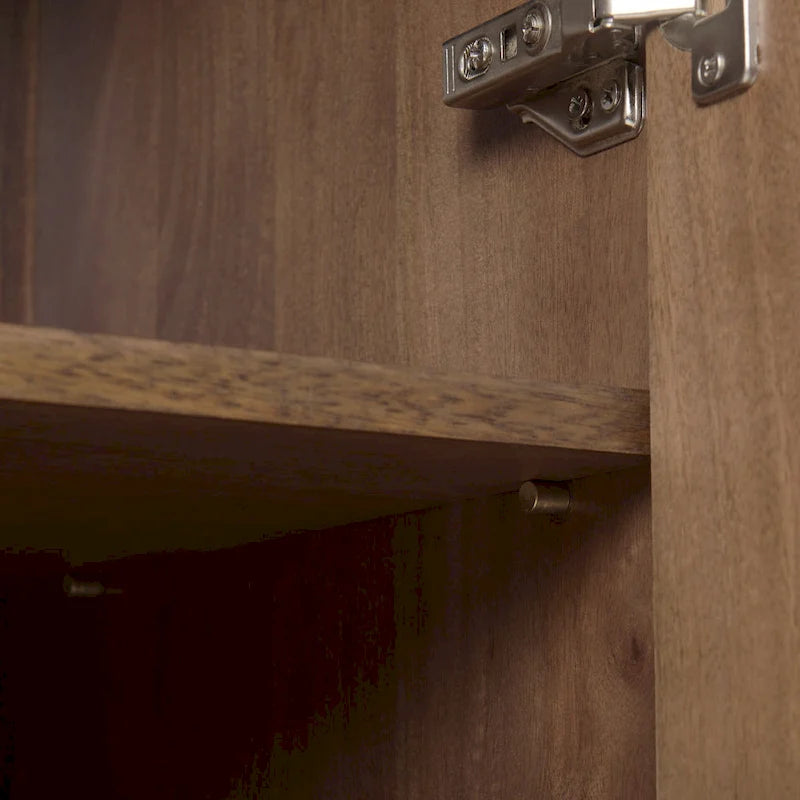 Medium Brown Solid Wood Armoire Cabinet - 38.8L x 19.8W x 68.5H