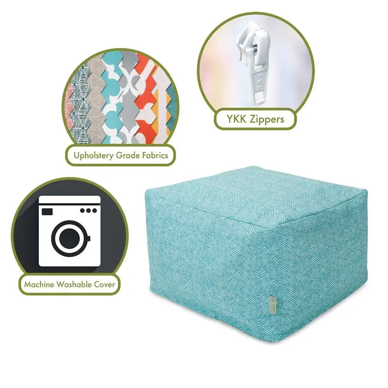 Indoor Outdoor SouthWest Ottoman Pouf 27 in L x 27 in W x 17 in H