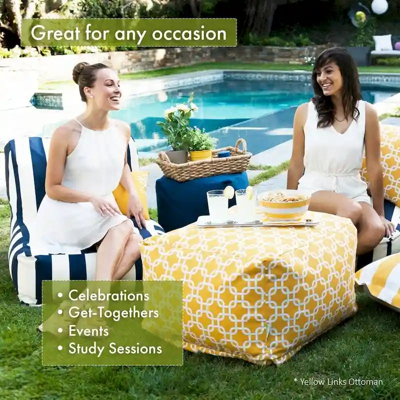 Indoor Outdoor SouthWest Ottoman Pouf 27 in L x 27 in W x 17 in H