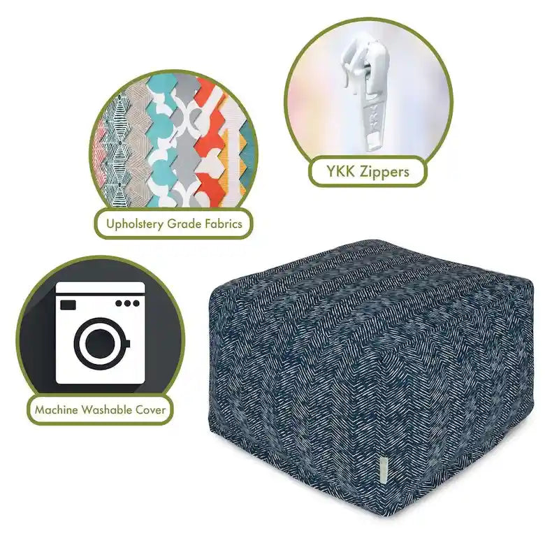 Indoor Outdoor SouthWest Ottoman Pouf 27 in L x 27 in W x 17 in H