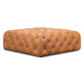 Leather Ottoman in Cognac Tan