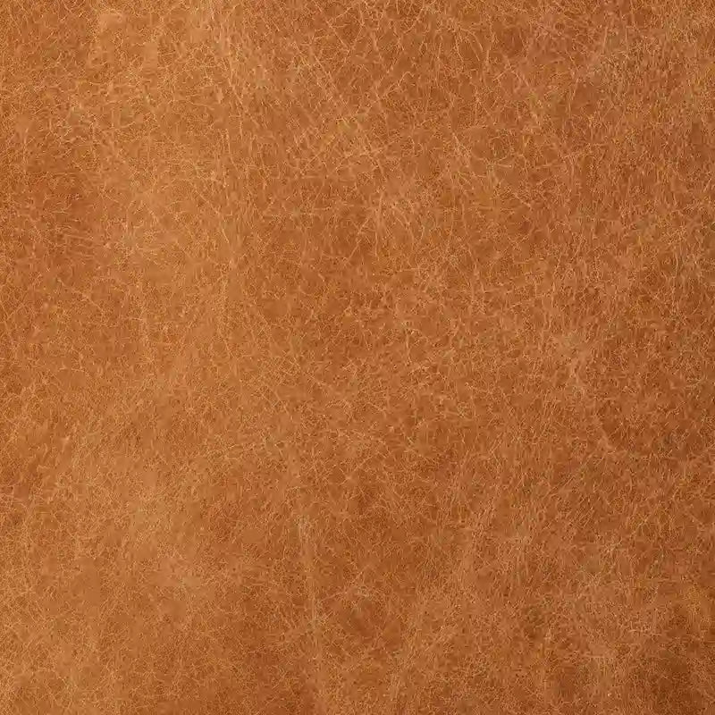 Leather Ottoman in Cognac Tan