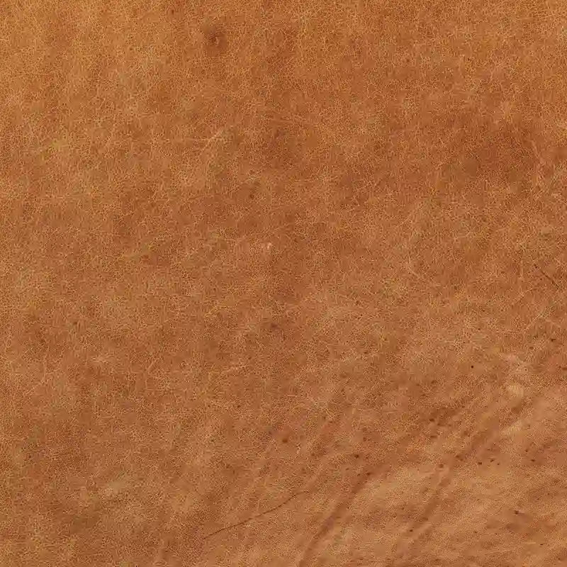 Leather Ottoman in Cognac Tan