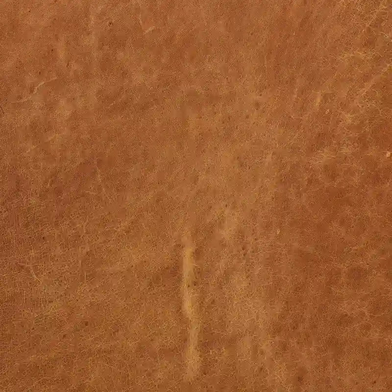 Leather Ottoman in Cognac Tan
