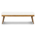 Fabric Bench - Tufted Seat with Solid Wood Legs