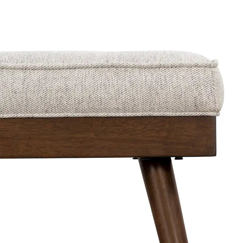 Fabric Bench - Tufted Seat with Solid Wood Legs