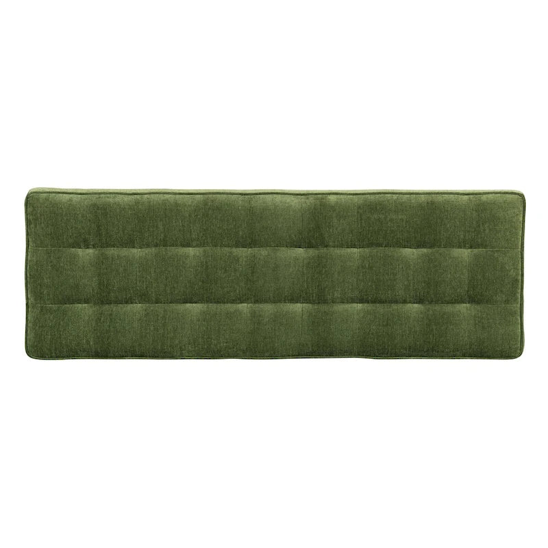 Fabric Bench - Tufted Seat with Solid Wood Legs