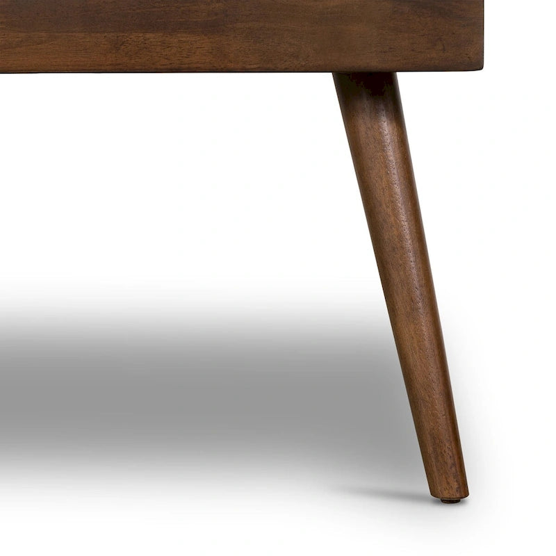 Fabric Bench - Tufted Seat with Solid Wood Legs