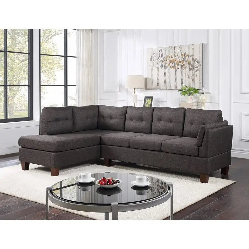 97-inch Modern Sectional Sofa with Left Facing Chaise - 97W x 64.5D x 34H