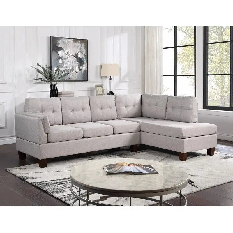 97-inch Modern Sectional Sofa with Left Facing Chaise - 97W x 64.5D x 34H