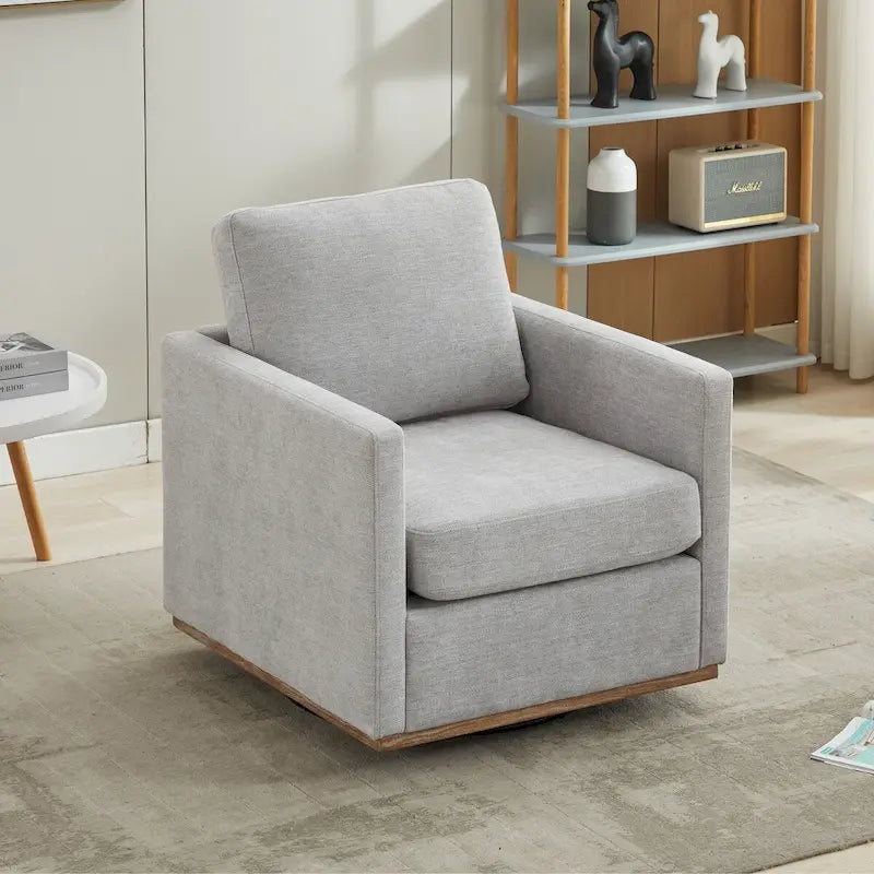 Mid Century Modern Swivel Accent Chair, 360 Degree Swivel Armchair For Living Room, Bedroom