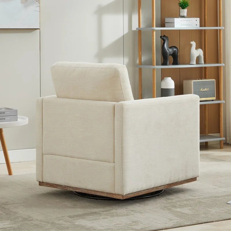 Mid Century Modern Swivel Accent Chair, 360 Degree Swivel Armchair For Living Room, Bedroom