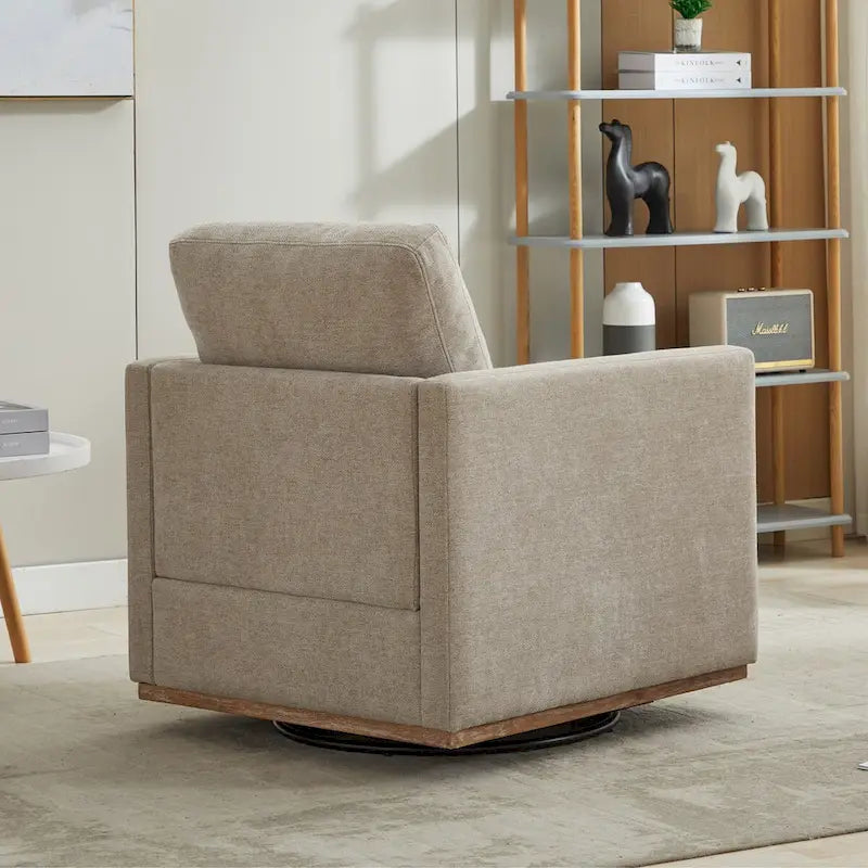 Mid Century Modern Swivel Accent Chair, 360 Degree Swivel Armchair For Living Room, Bedroom